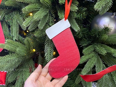 Vớ gỗ Noel treo trang trí Giáng Sinh PKT-X-06